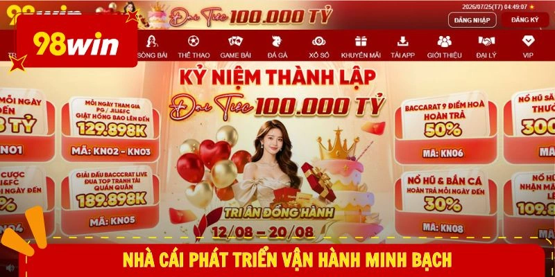 Nhà cái phát triển vận hành minh bạch